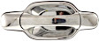 Rear, Passenger Side Chrome Exterior Door Handle, Without Key Hole
