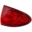 Driver Side, Outer Tail Light, without Bulb, Halogen, Red Lens