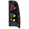Driver Side Tail Light, without Bulb, Halogen, Amber, Clear and Red Lens, Fleetside