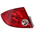 Passenger Side Tail Light, with Bulb, Halogen, Clear and Red Lens, Sedan