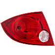 Driver Side Tail Light, with Bulb, Halogen, Clear and Red Lens, Sedan