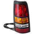 Passenger Side Tail Light, with Bulb, Halogen, Amber, Clear and Red Lens, With Black Bezel, Fleetside