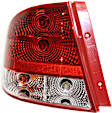 Driver Side Tail Light, with Bulb, Halogen, Clear and Red Lens