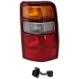 Passenger Side Tail Light, with Bulb, Halogen, Amber, Clear and Red Lens