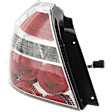 Driver Side Tail Light, with Bulb, Halogen, Clear and Red Lens, Sedan