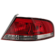 Passenger Side Tail Light, with Bulb, Halogen, Clear and Red Lens, Sedan