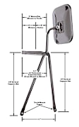45000 Door Mount Series Mirror, Manual Adjust, Non-Heated, Manual Folding, Chrome, No Signal Light, No Memory, No Puddle Light, No Auto-Dim, No Blind Spot Feature