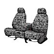 TY529-97KU Front Row Seat Cover, Black and White, Made of Canvas, Camouflage Design, Bucket Camouflage Series