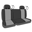 TY588-03LX Third Row Seat Cover, Charcoal, Made of Faux Leather, Plain Design, 60/40 Split Bench I Can't Believe It's Not Leather Series