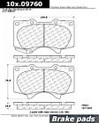 2012 Toyota Tacoma - Front Ceramic Brake Pad Set, 4WD, 6 Lug; 4 Piston Caliper, C-Tek Series