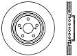 2014 Toyota Sienna - Front, Driver or Passenger Side Brake Disc, Plain Surface, Vented, 5 Lugs, 327.91 mm, 3.5L 6Cyl, Standard Series