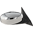 Passenger Side Mirror, Power, Manual Folding, Heated, Chrome, No Signal Light, With memory, No Puddle Light, No Auto-Dimming, No Blind Spot Feature