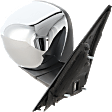 Passenger Side Mirror, Power, Manual Folding, Heated, Chrome, No Signal Light, With memory, No Puddle Light, No Auto-Dimming, No Blind Spot Feature