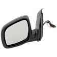 Driver Side Mirror, Power Adjust, Heated, Manual Folding, Textured Black, No Signal Light, No Memory, No Puddle Light, No Auto-Dim, No Blind Spot Feature