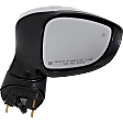 Passenger Side Mirror, Power Adjust, Manual Folding, Heated, Paintable, In-housing Signal Light, No Memory, No Puddle Light, No Auto-Dimming, With Blind Spot Detection in Glass