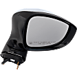 Passenger Side Mirror, Power Adjust, Manual Folding, Heated, Chrome, In-Housing Signal Light, No Memory, No Puddle Light, No Auto-Dimming, With Blind Spot Detection in Glass