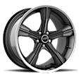 CS11-211555-G Aluminum Gunmetal Wheel, 20 in. X 11 in., 5 x 4.5 in. Bolt Pattern