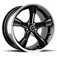 CS11-295530-B Aluminum Black Wheel, 20 in. X 9.5 in., 5 x 4.5 in. Bolt Pattern
