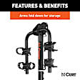 18021 Bike Rack - Powdercoated Textured Black, Carbon Steel, Hitch mount, Universal, Sold Individually