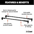 18122 Roof Rack - Powdercoated Black, Steel, Locking