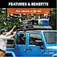 18122 Roof Rack - Powdercoated Black, Steel, Locking
