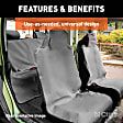 18500 Universal Seat Cover, 23 in. Width x 58 in. Height, Gray, Rubber, Bucket Seat, Seat Defender Series, Removable and Waterproof
