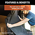 18500 Universal Seat Cover, 23 in. Width x 58 in. Height, Gray, Rubber, Bucket Seat, Seat Defender Series, Removable and Waterproof