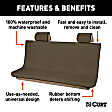 18522 Seat Defender 58 in. x 63 in. Removable Waterproof Brown Xl Bench Truck Seat Cover