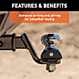 45143 Hitch Ball Mount - Powdercoated Black, Steel, Universal, Sold Individually