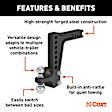 45936 Hitch Ball Mount, 2 in. - Powdercoated Black, Steel, Sold Individually