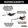 70121 Tow Bar - Powdercoated Gloss Black, Carbon Steel, Direct Fit, Sold Individually