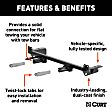 70124 Tow Bar - Powdercoated Gloss Black, Carbon Steel, Direct Fit, Sold Individually