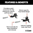 70127 Tow Bar - Powdercoated Gloss Black, Carbon Steel, Direct Fit, Sold Individually