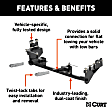 70135 Tow Bar - Powdercoated Gloss Black, Carbon Steel, Direct Fit, Sold Individually