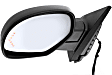 Driver Side Mirror, Power Adjust, Heated, Power Folding, With 1 Paintable and 1 Textured Black Cap, In-glass Signal Light, No Memory, With Puddle Light, No Auto-Dimming, No Blind Spot Feature