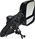 Passenger Side Towing Mirror, Power Adjust, Heated, Manual Folding, Textured Black, In-glass Signal Light, No Memory, No Puddle Light, No Auto-Dim, With Blind Spot Glass