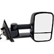 2014 Chevrolet Silverado 1500 - Passenger Side Towing Mirror, Power Adjust, Heated, Textured Black, Manual Folding, No Signal Light, With Blind Spot Glass, No Memory, No Puddle Light, No Auto-Dimming