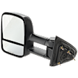 2018 Chevrolet Silverado 2500 HD LTZ - Driver Side Towing Mirror, Manual Adjust, Non-Heated, Textured Black, Manual Folding, No Signal Light, With Blind Spot Glass, No Memory, No Puddle Light, No Auto-Dimming