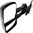 2018 Chevrolet Silverado 2500 HD LTZ - Driver Side Towing Mirror, Manual Adjust, Non-Heated, Textured Black, Manual Folding, No Signal Light, With Blind Spot Glass, No Memory, No Puddle Light, No Auto-Dimming