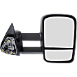 Passenger Side Towing Mirror, Manual Adjust, Manual Folding, Non-Heated, Textured Black, No Signal Light, No Memory, No Puddle Light, No Auto-Dimming, With Blind Spot Glass