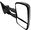 Passenger Side Towing Mirror, Manual Adjust, Manual Folding, Non-Heated, Textured Black, No Signal Light, No Memory, No Puddle Light, No Auto-Dimming, With Blind Spot Glass