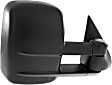 Passenger Side Towing Mirror, Manual Adjust, Manual Folding, Non-Heated, Textured Black, No Signal Light, No Memory, No Puddle Light, No Auto-Dimming, With Blind Spot Glass