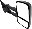 Passenger Side Towing Mirror, Manual Adjust, Manual Folding, Non-Heated, Textured Black, No Signal Light, No Memory, No Puddle Light, No Auto-Dimming, With Blind Spot Glass
