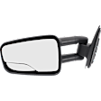 Driver Side Towing Mirror, Manual Adjust, Non-Heated, Manual Folding, Textured Black, No Signal Light, No Memory, No Puddle Light, No Auto-Dim, With Blind Spot Glass