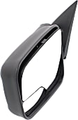 Driver Side Towing Mirror, Manual Adjust, Non-Heated, Manual Folding, Textured Black, No Signal Light, No Memory, No Puddle Light, No Auto-Dim, With Blind Spot Glass