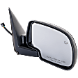 Passenger Side Mirror, Non-Towing, Power Adjust, Manual Folding, Heated, Textured Black, No Signal Light, No Memory, With Puddle Light, No Auto-Dimming, No Blind Spot Feature