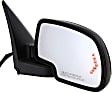 Passenger Side Non-Towing Mirror, Power, Heated, w/ 1 Paintable and 1 Textured Black Cap, Manual Folding, In-glass Signal Light, No Blind Spot Feature and Memory, w/ Puddle Light, w/o Auto-Dimming