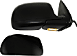 Passenger Side Non-Towing Mirror, Power, Heated, w/ 1 Paintable and 1 Textured Black Cap, Manual Folding, In-glass Signal Light, No Blind Spot Feature and Memory, w/ Puddle Light, w/o Auto-Dimming
