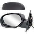 Driver Side Mirror, Power Adjust, Heated, Manual Folding, With 1 Paintable and 1 Textured Black Cap, No Signal Light, No Memory, No Puddle Light, No Auto-Dimming, No Blind Spot Feature