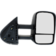 2007-2013 Chevrolet Avalanche - Passenger Side Towing Mirror, Manual Adjust, Non-Heated, Manual Folding, Textured Black, No Signal Light, Without Memory Recall, No Puddle Light, No Auto-Dimming, With Blind Spot Glass